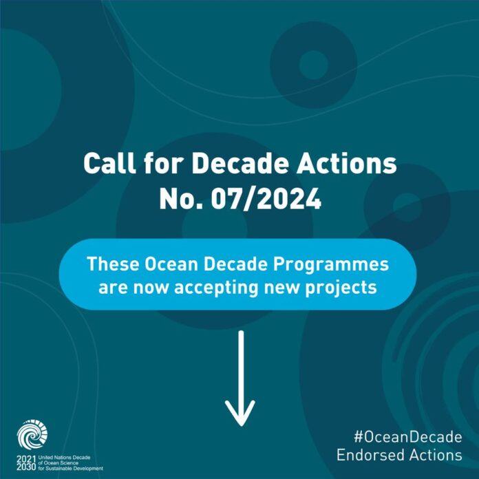 Ocean Decade Programmes - Call for Decade Actions No. 07/2024