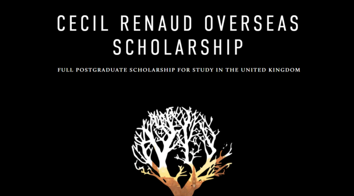 CECIL RENAUD OVERSEAS SCHOLARSHIP 2025 FOR SOUTH AFRICANS