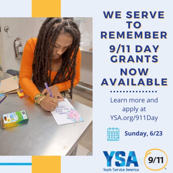 Youth Service America (YSA’s) We Serve to Remember 9/11 Day of Service Grants 2024