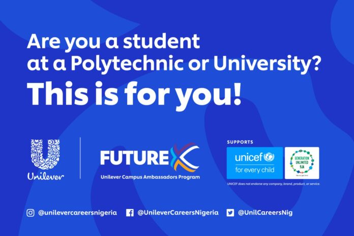 UNILEVER NIGERIA’S FUTURE-X UNILEVER CAMPUS AMBASSADORS PROGRAM 2024