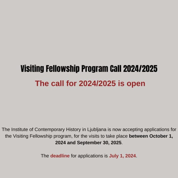 Ljubljana Institute of Contemporary History Visiting Fellowship Program 2024/25