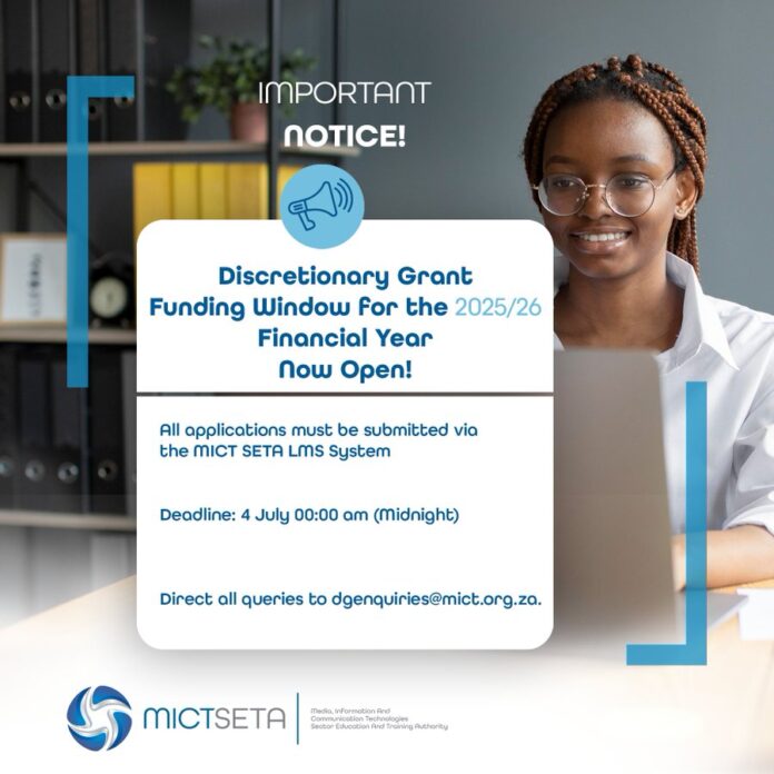 MICT SETA Discretionary Grant Funding 2025/26