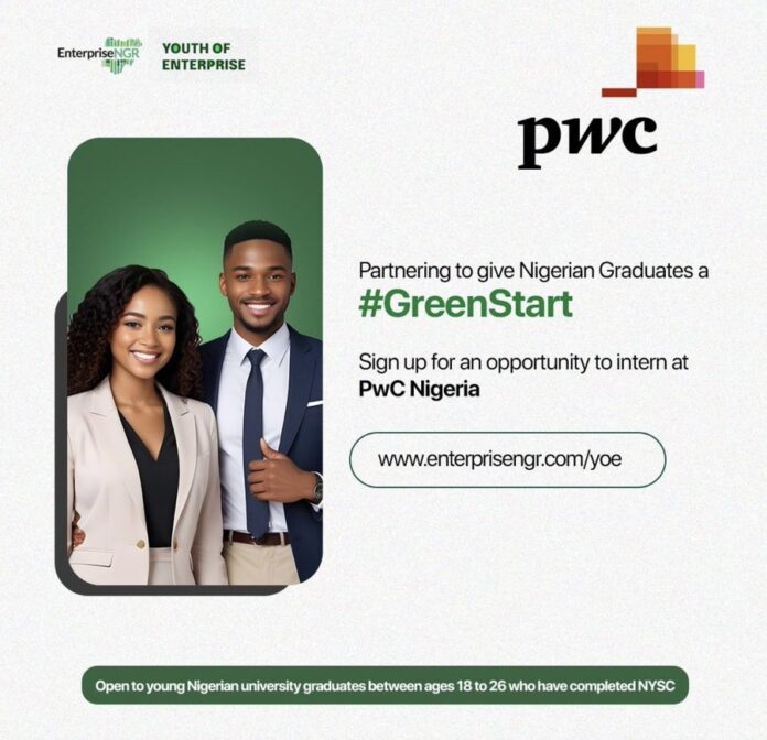 PWC Youth of Enterprise (YOE) Internship Programme 2024 For Nigerian Graduates