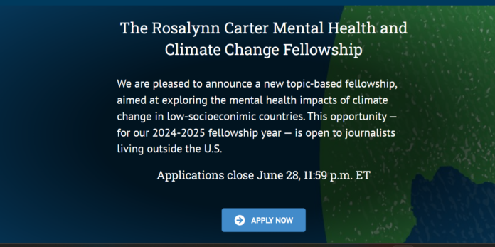 The Rosalynn Carter Mental Health and Climate Change Fellowship 2024/25
