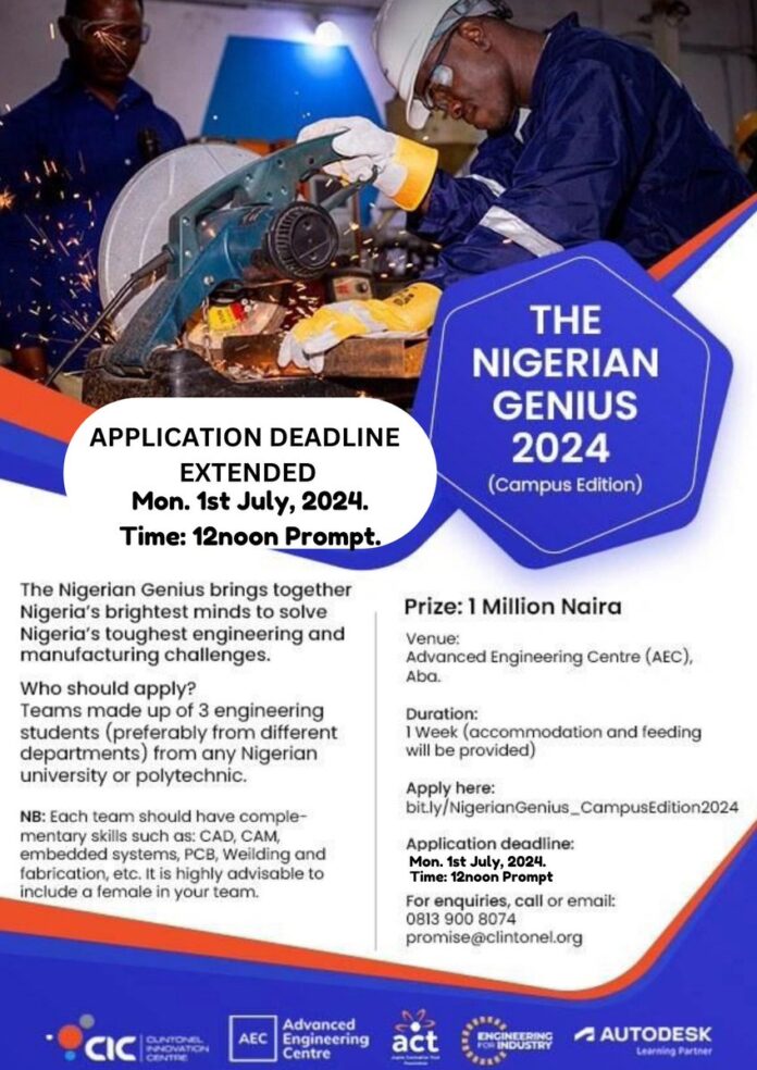 The Nigerian Genius 2024 Competition (Upto 1 Million Naira Prize)