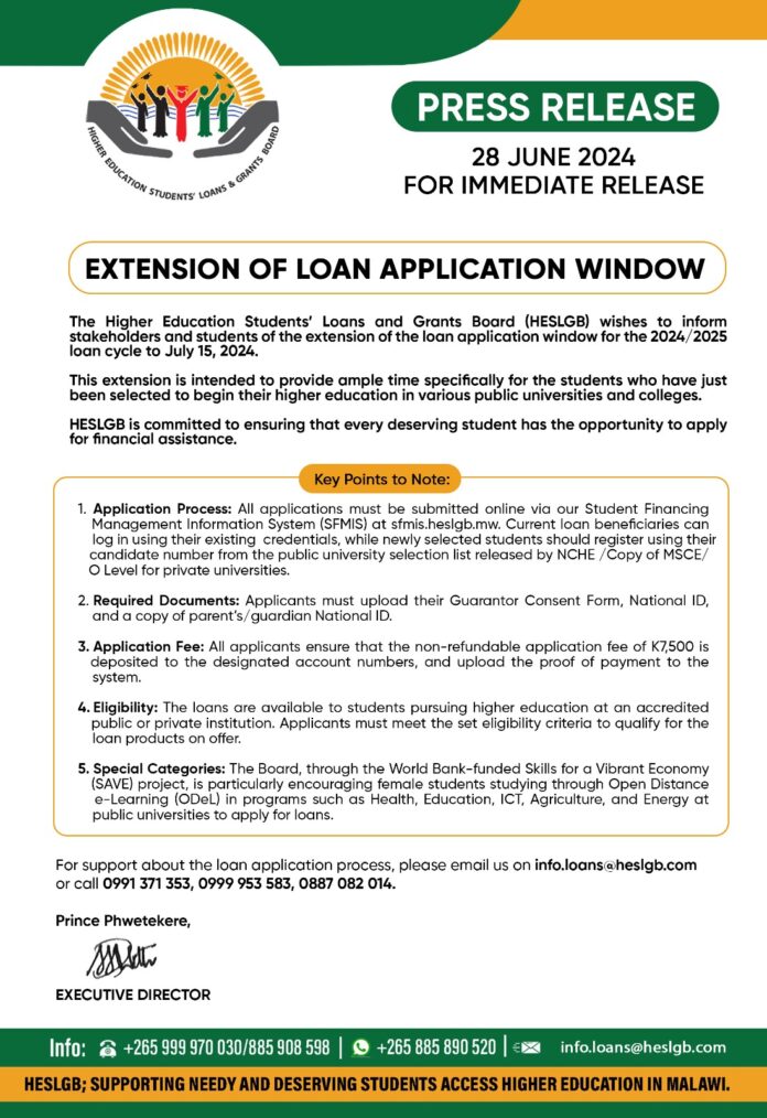 HESLGB Extends Loan Application Window for 2024/2025